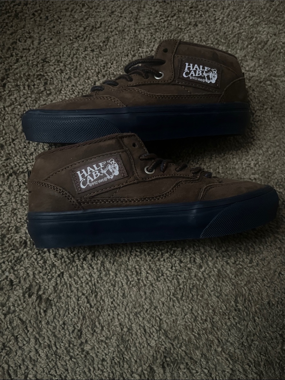Vans Brown Mid-Top Skate Shoes- Suede